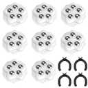 8Pcs Self Adhesive Caster Wheels Stainless Steel 360 Swivel Low Profile Rollers with Brake Pads,for Furniture, Kitchen, Storage Bins & Mop Bucket (White-8pcs)