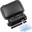 5 in 1 Protective Accessories Soft Silicone Case & EVA Carrying Case & 3 Pack of Screen Protector & SD Card Dust Plug & GPIO Dust Plug for Flipper Zero - Black Set