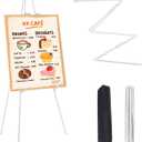 MXG Elegant White Acrylic Sign Holder - 66-Inch Portable Easel Stand for Sign Painting Art, Foldable Floor Display with Anti-Slip Base, Perfect for Kids, Office, Home Decor