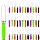 Sliner 36pcs Jumbo Jelly Syringes with Caps, 2oz Halloween Party Syringes for Jelly Tube, Reusable Plastic Tube for Kids Adult Pudding Summer Party Favors(Mixed Color)