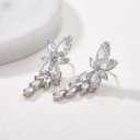 SWEETV Marquise Cubic Zirconia Bridal Earrings, Elegant Wedding Earrings for Brides Bridesmaids, Crystal Formal Drop Earrings for Women Jewelry Gifts