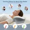 beslovo Cervical Neck Pillow for Pain Relief, Ergonomic Side Sleeper Pillow for Sleeping, Orthopedic Neck Support Contour Memory Foam Pillow for Side Back Stomach Sleepers, Ideal for Office Travel