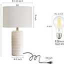 AIEAMPDO 23'' Set of 2 Modern Ceramic Table Lamps for Living Room Bedroom, Nightstand Farmhouse Beige White Desk Lamp for Bedside End Table Entryway, 2 LED Bulbs Included