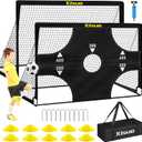 Kids Soccer Goals for Backyard Set, 2 of 6x4 ft Portable Pop Up Soccer Goal Training Equipment, Soccer Net with Target, Soccer Ball, Cones, Soccer Set for Kids Youth Toddler Sports Outdoor Games (Black)