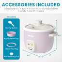 AROMA CoreCoat Rice Cooker with Pop-Up Food Steaming Basket (4 Cups Cooked, 2 Cups Uncooked, 1 Qt) (Lilac)