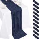10 Pack Navy Blue Cheesecloth Table Runner 17x108 Inch Boho Gauze Cheese Cloth Table Runners for Wedding Party Baby Shower Birthday Home Decor