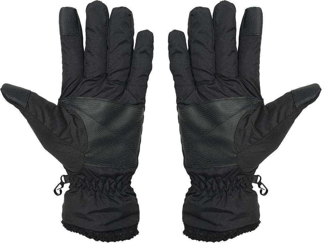 Heat Logic Thermal Winter Gloves, Touchscreen Compatible with Fleece Lining For Cold Weather, Water-Resistant Hiking Gloves (Small-Medium)
