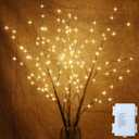 AMARS 2 Pack Lighted Prelit Twig Tree Branches Lights with Timer, Battery Operated, Christmas Holiday Decorative Sticks Vase Filler for Home Decoration (31inch) (Brown Warm)