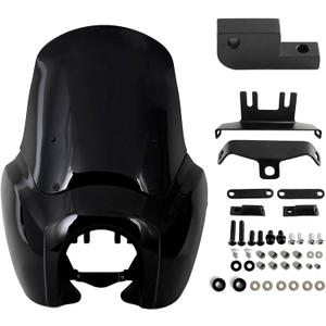 FATECIM Headlight Fairing with 15'' Blackout Windshield Windscreen for Harley Dyna T-Sport FXDXT FXD FXDC FXDB FXDL FXDLS