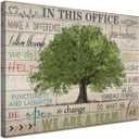 Inspirational Quotes Wall Art Prints Motivational Sayings Wall Decor Rustic Green Tree Picture Posters Framed Canvas Wall Decor for School Office Classroom College Decoration, 20x24 Inch