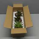 MyGift Succulents Plants Artificial, Fake Faux Indoor House Plants in Round Brown Ceramic Pots, Set of 3