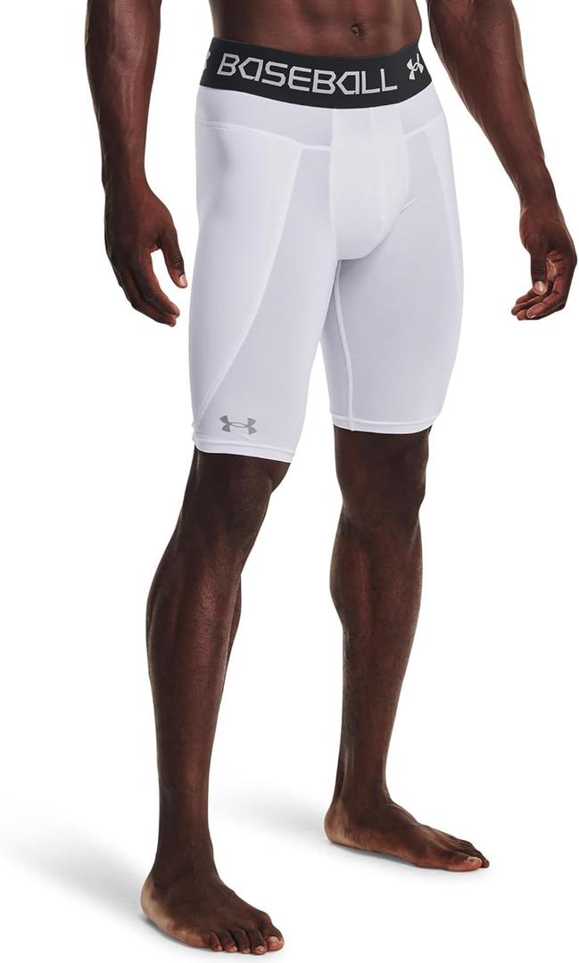 Under Armour Mens Utility Sliding Shorts 21 (Large, White (100)/Mod Gray)