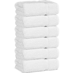 Chakir Turkish Linens | Hotel & Spa Quality 100% Cotton Premium Turkish Towels | Soft & Absorbent (6-Piece Hand Towels, White)