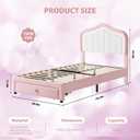 Garvee Versatile Upholstered Twin Platform Bed Frame for Girls, Boys - LED Lights, Storage Drawer, Soft Headboard, Wooden Slats, Noise-Free, No Box Fresh Needed, Princess Style, Pink and White