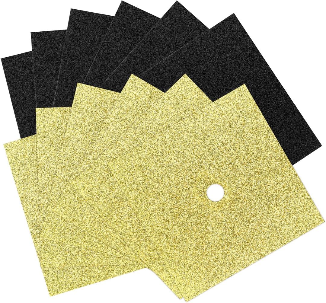 12 Sheets Glitter Cardstock Paper for Graduation Cap Decorations Kit with Graduation Cap Decorations for Class of 2026 Students DIY Projects and 3 Pcs Gemstone Border Stickers for Grad Parties