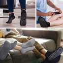 Non Slip Yoga Socks with Grips for Pilates, Ballet, Barre, Barefoot, Hospital Anti Skid Socks for Women and Men (Medium, 6 Pairs-black)