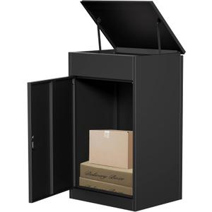 Package Delivery Boxes for Outside, Large Mailbox for Parcel 19.7x16.1x33.5, Anti-Theft Parcel Mailbox with Coded Lock, Wall Mounted Waterproof Home Parcel Box for Porch Yard, Galvanized Steel