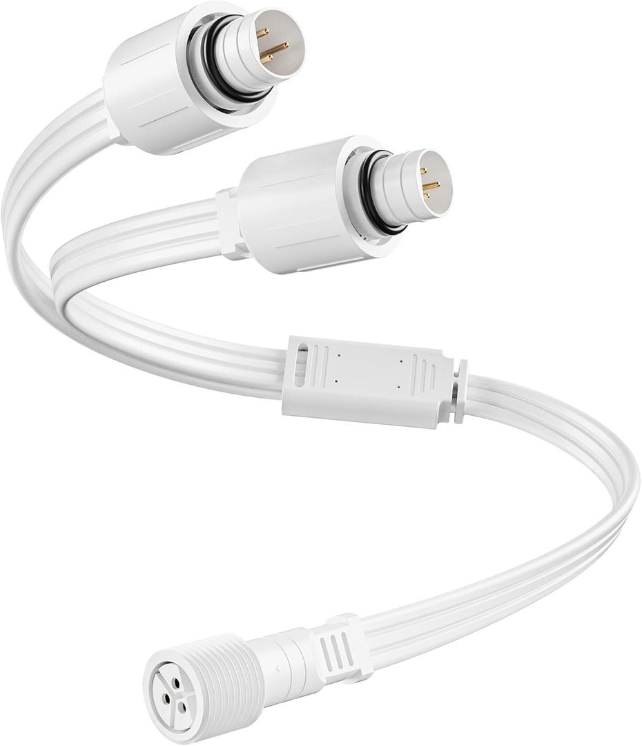 Y-Splitter for eufy Permanent Outdoor Lights E22 & S4, Outdoor Lights Extension Cable for eufy T8L02 & T8L04, IP65 Waterproof, Ideal for Holiday Decorations, 1 Female to 2 Male, White