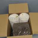 Clawsoff 100 Pack 12 oz Disposable Coffee Cups with Lids and Insulated Sleeves, Leak-free Paper and Sturdy Thick Paper Hot to Go Coffee Cups with Lids for Cold/Hot Beverage (White)
