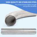 Universal Exhaust Flex Pipe 2.75"[2 3/4"] ID X 16.5"Length 304 stainless steel Exhaust Pipe Can be extended to 20" Comes With Aluminum Foil Tape (2in*75FT),Stainless Steel Cable ties
