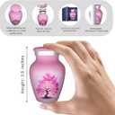 M MEILINXU Small Urns for Human Ashes Keepsake, Mini Urn for Ashes Adult Female & Man, Miniature Decorative Urns for Women, Cremation Container, Pink Sky Cloud and Tree of Life Urn - Little Size