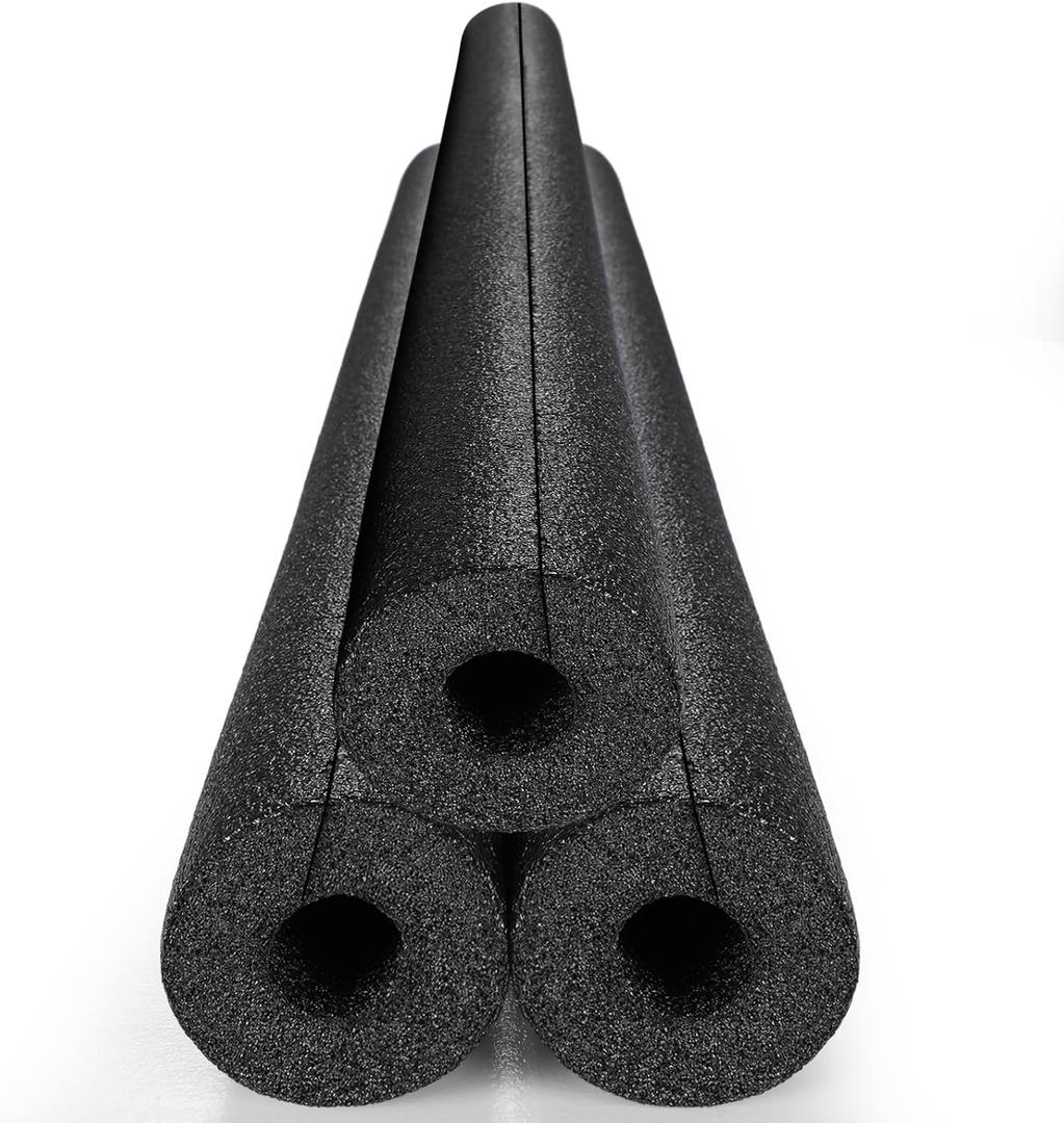 Pangda 3 Pack Pool Noodles 55 Inch Foam Noodles Swim Clamp Jumbo Hollow Foam Large Pre Slit Clamp Protection for Swimming Floating Craft Projects Padding Bumper (Black, 1" OD X 0.4" ID)