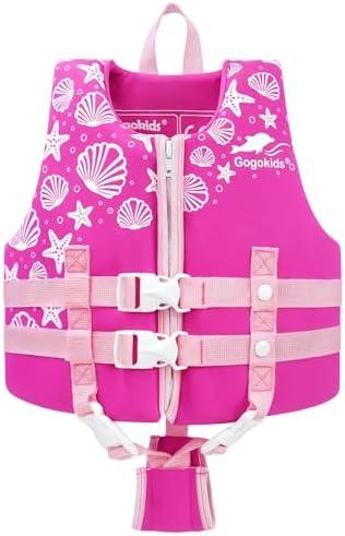 Gogokids Toddler Swim Vest, Kids Floaties – Boys & Girls Buoyancy Jacket, Swimming Aid for Pool & Beach, Fits 7-8 Years