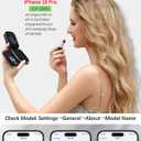 Crossbody Mirror Case Wallet for iPhone 16 Pro with Strap, RFID Blocking Card Holder, Zippered Purse Phone Cover for Women - 6.3", (Black)