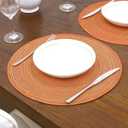 SHACOS Round Placemats Set of 4 Woven Braided Place Mats Table Placemats 15 inch Circle Place Mats Easy to Clean Table Mats Indoor Outdoor, Fall Color Mix