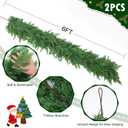 Rowfad 2 Pcs 6 Ft Christmas Cedar Pine Garlands, Artificial Cedar Garland, Realistic Green Artificial Greenery Garland for Table, Mantle, Wall, Indoor, Outdoor Christmas Decorations (2, 6 FT)