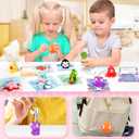 24 Pack Valentines Day Cards with Squeeze Animal Popping Eye Keychains, Valentines Cards for Kids, Fidget Toys for Classroom School Valentine's Gifts Exchange, Valentine's Party Favor Prizes for Kids