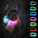 3 x Joytale Light Up Dog Collar, Rechargeable LED Glow Collar for Night Walking