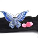 Crystal Bling Sparking Car Fragrance Butterfly Car Diffusser Air Freshener with Vent Clip (Light blue)