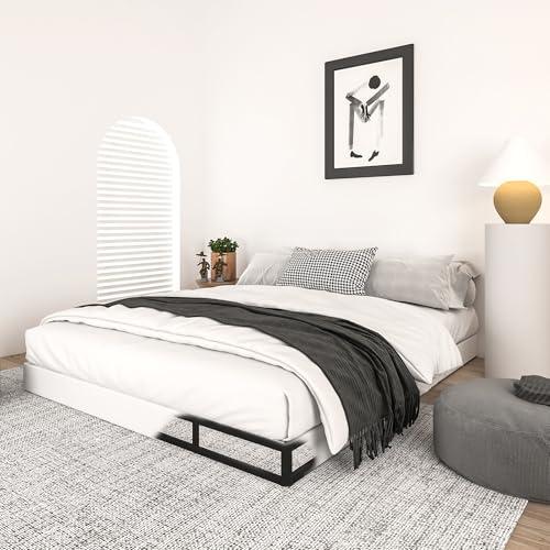 Qingzhou Box Spring Full Size Bed, 5 Inch High Metal Full Size Box Spring Only, Heavy Duty Mattress Foundation with Fabric Cover, Easy Assembly, Quiet Noise Free, Non Slip, Black (Mattress Not Included)