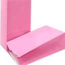 KEYYOOMY Mini Bright Color Paper Bags Pink Party Favor Bags Small Party Goodie Bag Paper Lunch Bag (Pink, 50 CT, 3.5 X 2.4 X 7.1 In)