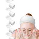 EUICAE Spa Headband, 6 Pack White - Non-slip Stretchable Washable Makeup Headband for Face Wash Facial Treatment, Fits All, Workout, Yoga, Gym, Salon, Home Use