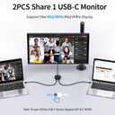Alxum 20Gbps USB C Switch 2 Computers, USB-C Switcher for USB-C/Thunderbolt 4 Monitor or Dock, 8K@30Hz/4K@144Hz Display, PD 3.1 140W Charging, USB-C Switch with Remote, Gaming Laptops Tablets Phones
