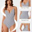 RXRXCOCO Women Tummy Control One Piece Swimsuits Slimming Shapewear Crisscross Back Bathing Suit (L)