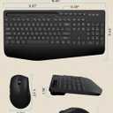 Wireless Keyboard and Mouse Combo - Full Size Ergonomic Wrist Rest, Silent Typing, Phone Holder, 2.4 GHz, 3 Level DPI, Batteries Powered, KM23D Set Compatible with PC, Laptop, Windows, macOS -SABLUTE