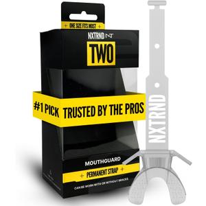 Nxtrnd Two Football Mouth Guard, Football Mouthpiece with Strap, Fits Adult & Youth (Transparent)