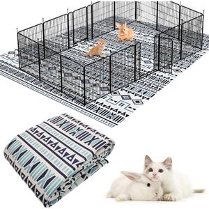 BNOSDM Extra Large Cage Liners for Rabbits 91" X 63" Washable Rabbit Pad Large Bunny Mat Anti Slip Rug for Bunnies Pet Carpet for Chinchillas Cats Guinea Pigs Dogs