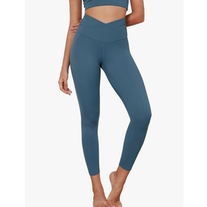 ODODOS Women's Cross Waist Yoga Leggings with Inner Pocket, Gathered Crossover Workout Yoga Pants, Size XXL