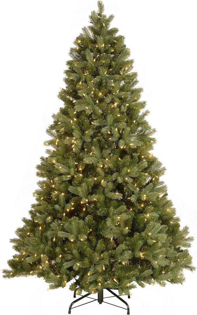 National Tree Company 7.5 ft Pre-Lit Downswept Douglas Fir Artificial Christmas Tree, 750 LED Lights, PowerConnect, Foot Pedal, 10 Light Functions, 1,867 Tips, Includes Stand, Green
