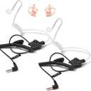 HYS 3.5mm Police Listen Only Acoustic Tube Earpiece with One Pair Medium Earmolds for Speaker Mics