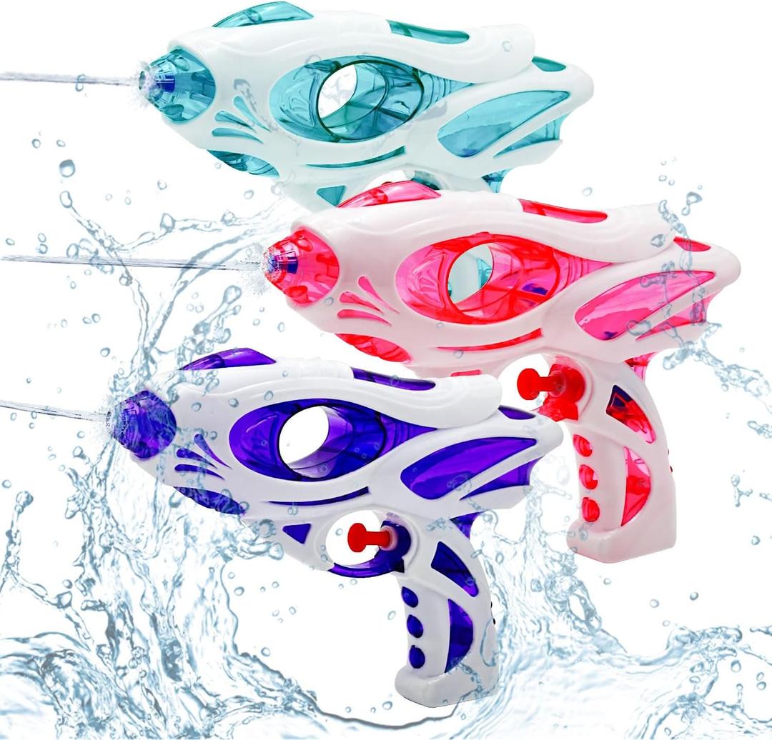 3 Pack Water Guns for Kids and Adults, 200cc/20ft Squirt Guns with Trigger Squirt Guns for Boys Girls, Long Range Super Water Blaster Soaker Water Pistol Summer Toys for Swimming Pool BeachStyle 2