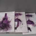 Conipit Purple Wine Wall Decor for Dining Room Wine Glass Wall Painting Purple Wall Pictures Prints Artwork Bar Restaurant Decoration 12x16inch