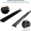 Tecmojo Universal 1U Rack Mount Rail,4-Post Fully Server Rack Shelf Rail with 20.9"-32" Adjustable Depth, Fit for Non-Rack Mountable Server/Networking/AV/IT Equipment