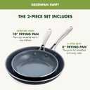 GreenPan Swift Healthy Ceramic Nonstick, 8" and 10" Frying Pan Skillet Set, Stainless Steel Handles, PFAS-Free, Dishwasher Safe, Oven Safe, Black