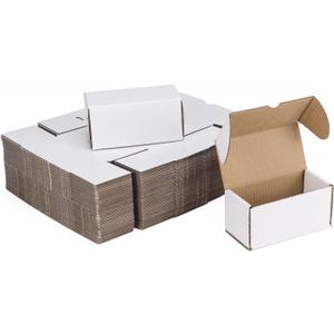 ZBEIVAN 4.6x2.2x2.2 White Shipping Boxes Set of 100, Corrugated Cardboard Mailer Boxes for Packaging Small Business Mailing Gifts
