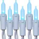 150 LED Sky Blue Christmas Lights Outdoor, UL Certified and Commercial Grade White Wire String Lights 50 FT, for Indoor and Outdoor Use.